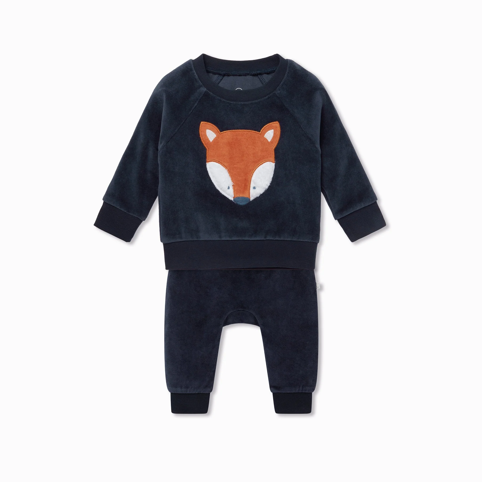 Velour Fox Print Sweatshirt & Joggers Outfit