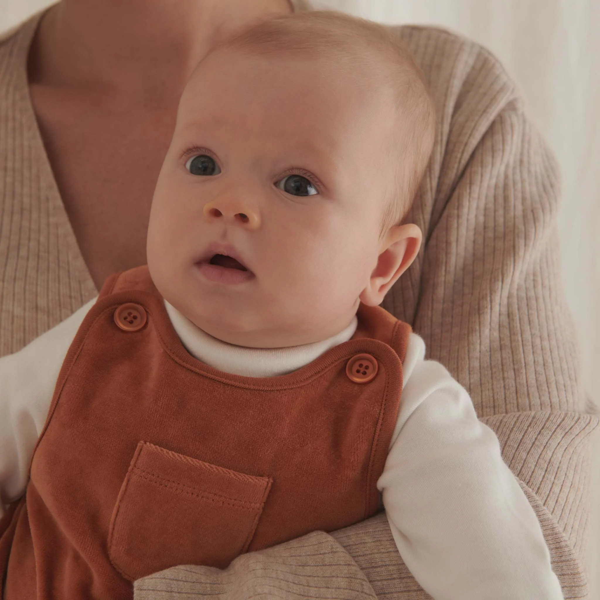 Velour Patch Pocket Dungarees
