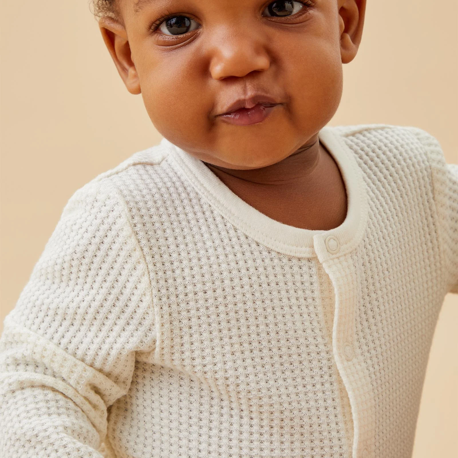 Waffle Cardigan & Footed Leggings Outfit - Image 5