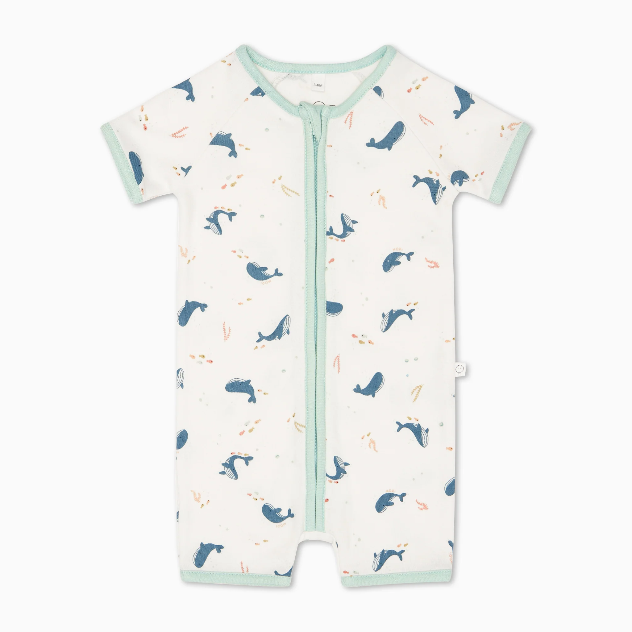 Whale Print Zip Summer Sleepsuit - Image 2