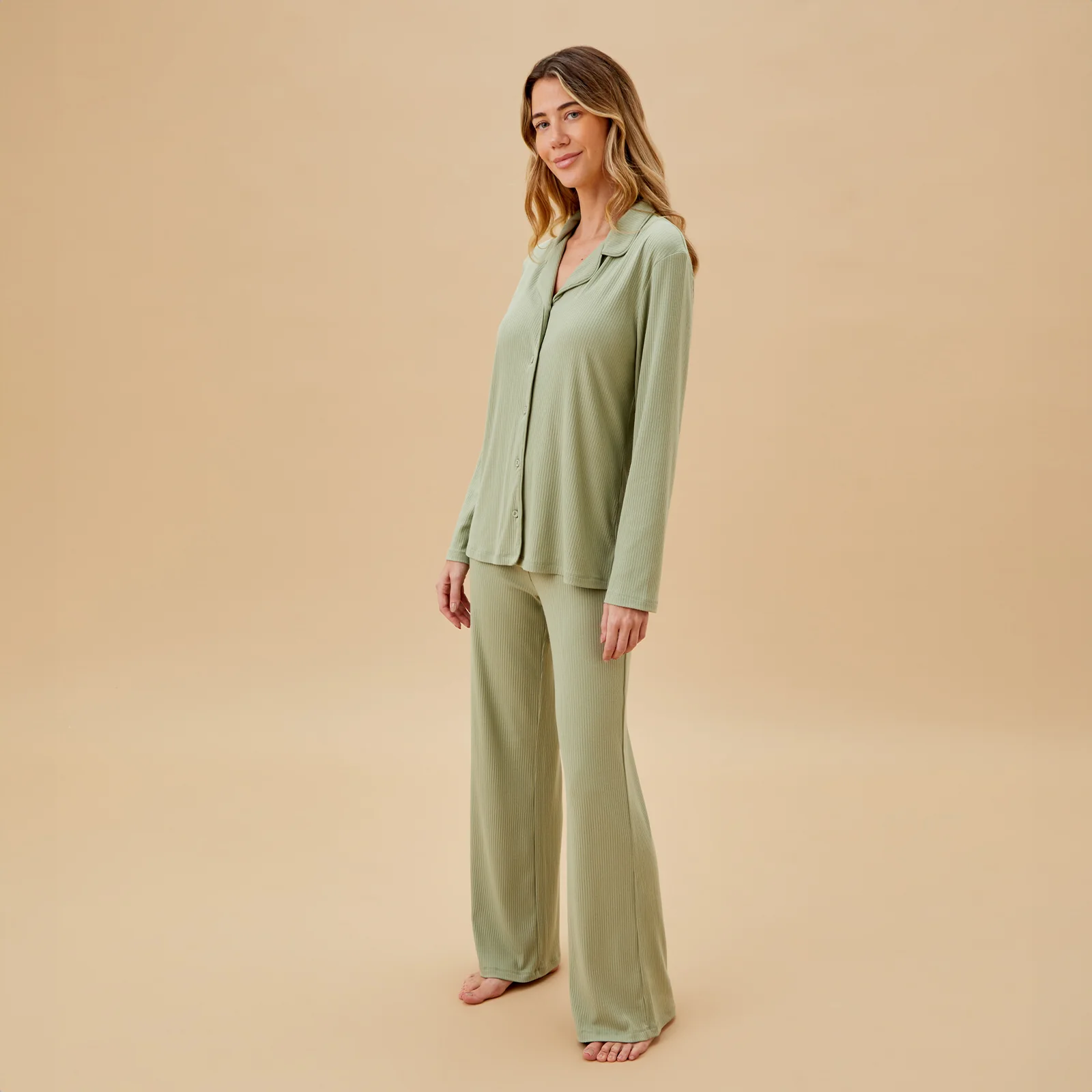 Women's Ribbed Collared Pyjamas - Image 11