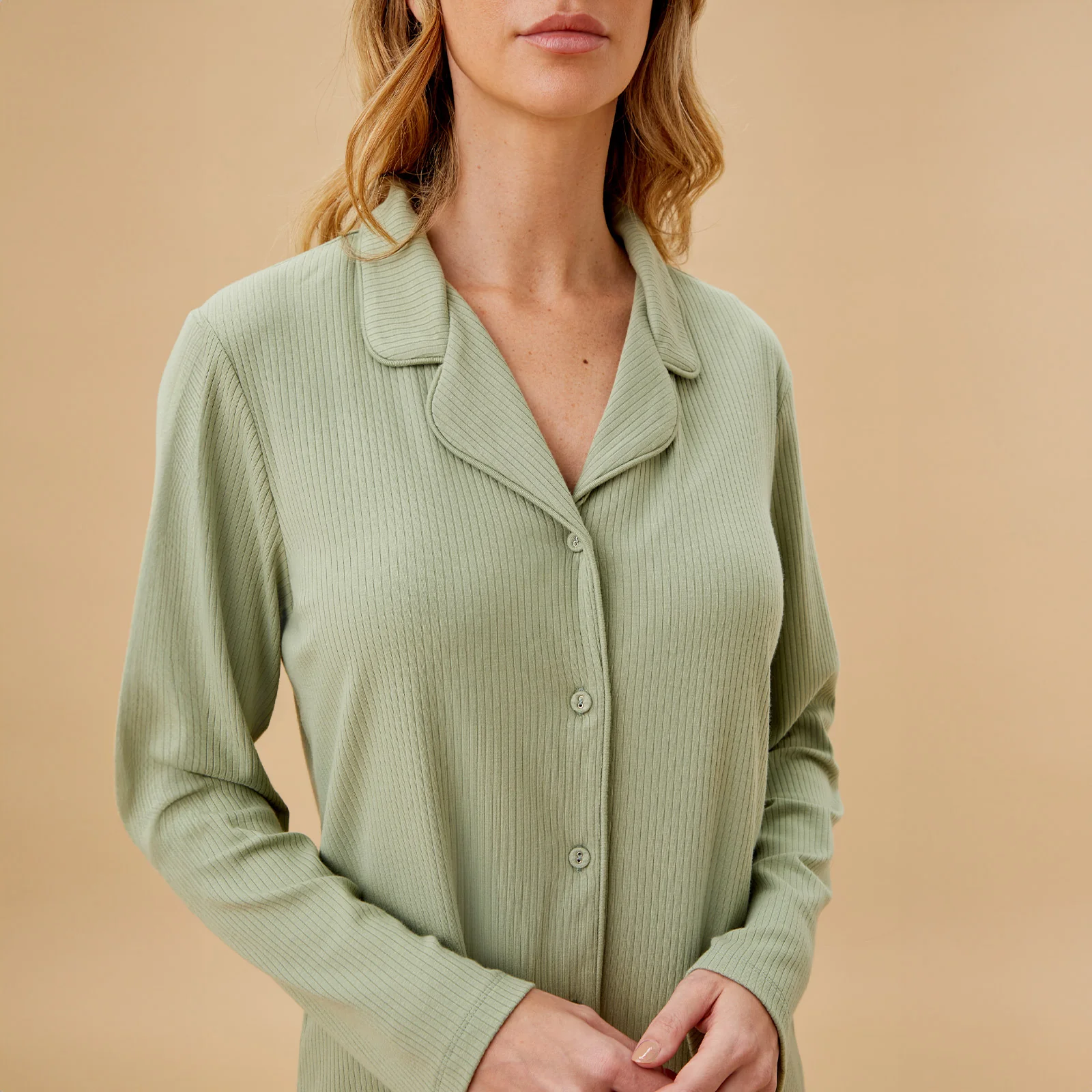 Women's Ribbed Collared Pyjamas - Image 15
