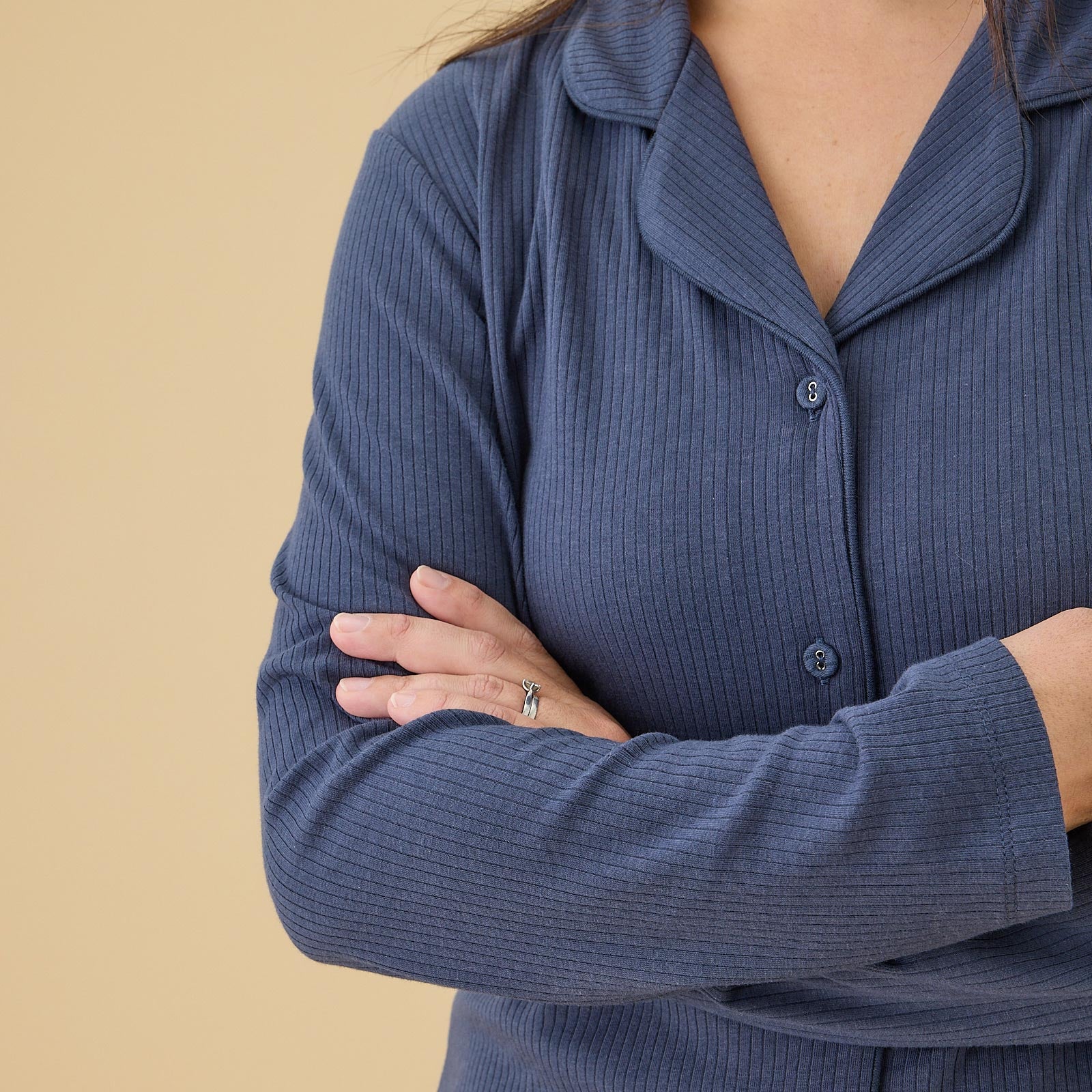 Women's Ribbed Collared Pyjamas - Image 4