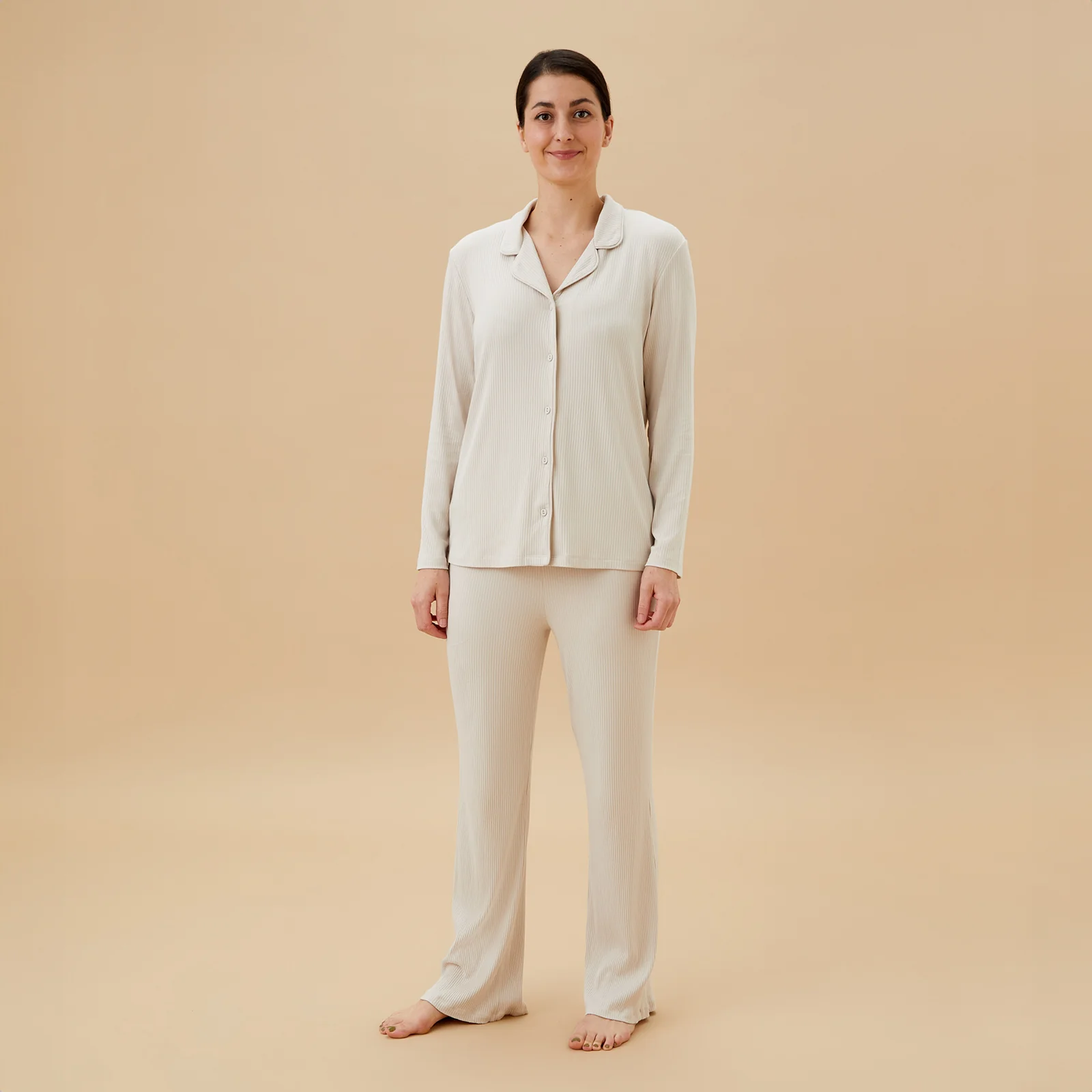 Women's Ribbed Collared Pyjamas - Image 6