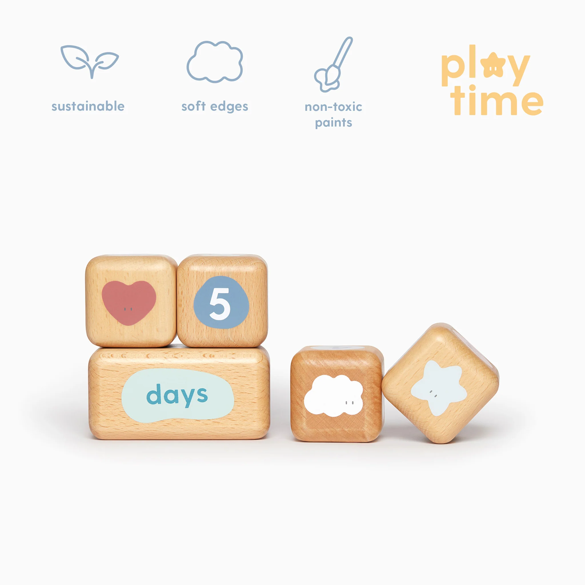 Wooden Baby Milestone Blocks - Image 3