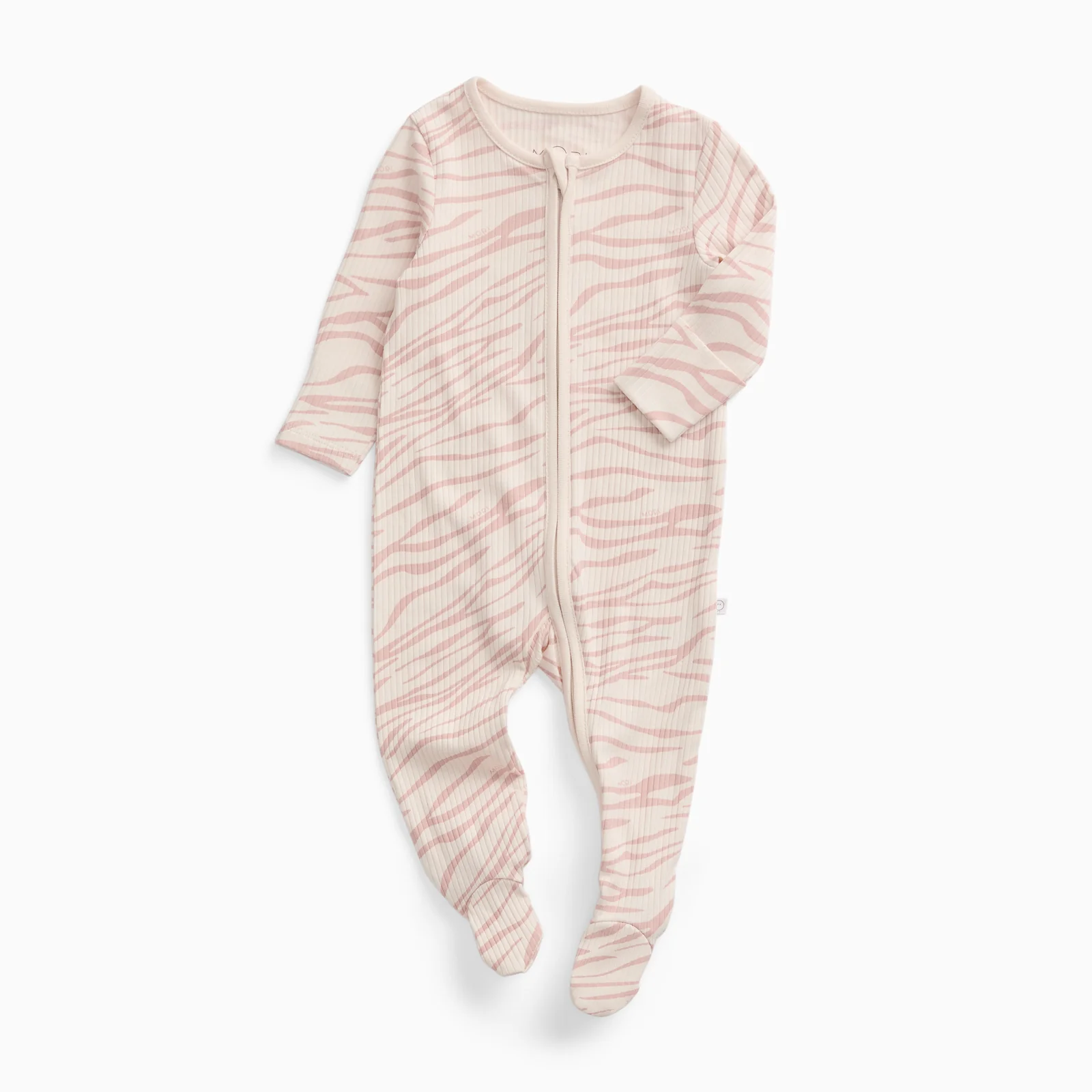 Zebra Sands Ribbed Clever Zip Sleepsuit - Image 2