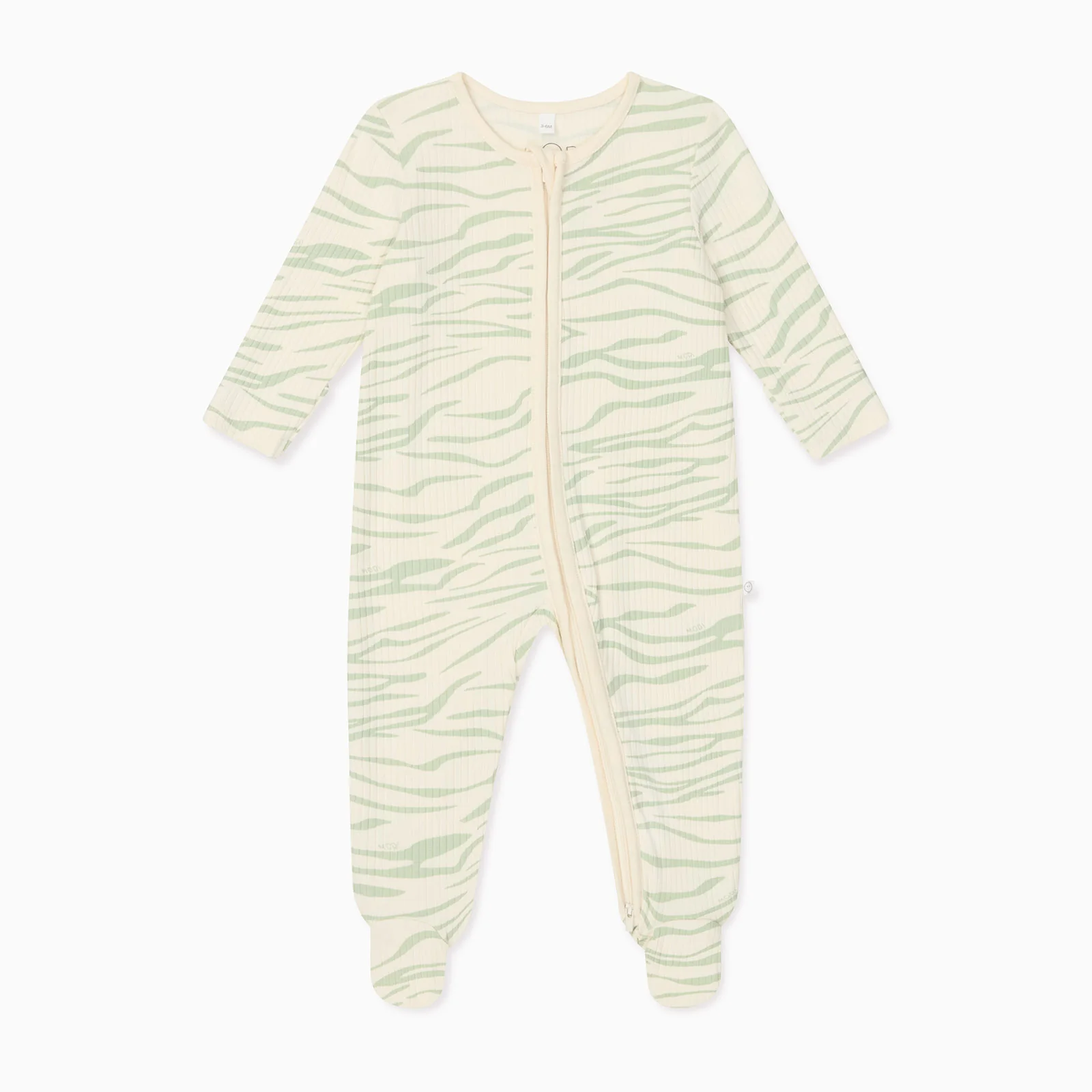 Zebra Stripe Ribbed Clever Zip Sleepsuit - Image 3