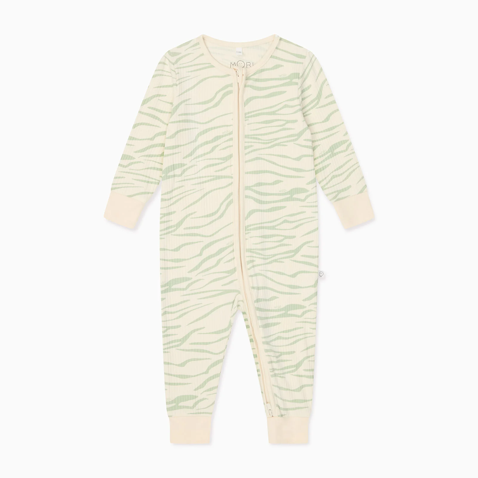 Zebra Stripe Ribbed Clever Zip Sleepsuit - Image 4